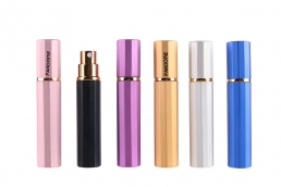 8ml Empty Anodized Aluminum Bottles Glass Inner Spray Atomizer